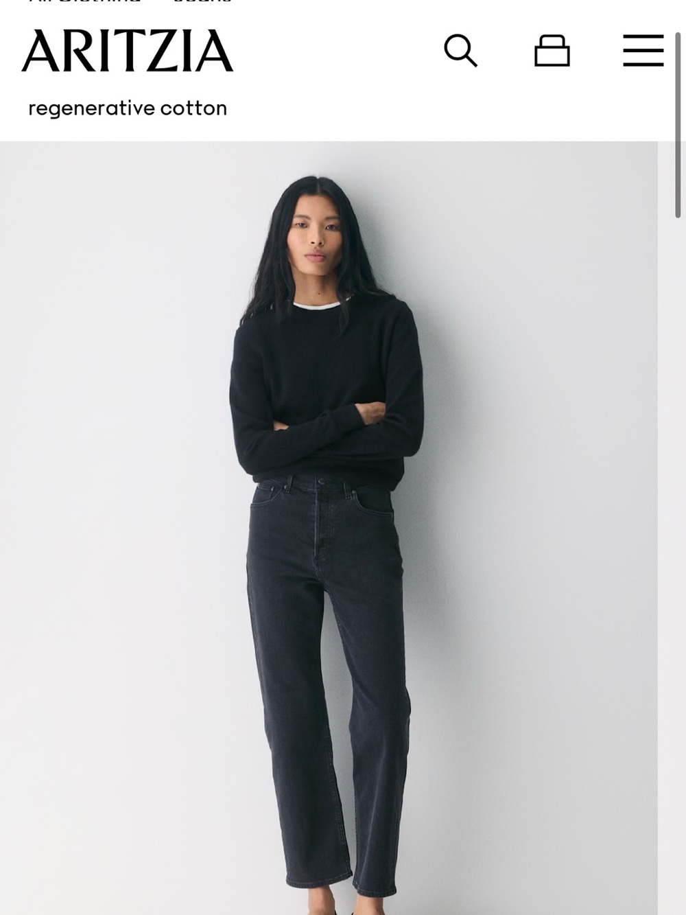 Aritzia Denim Forum The Arlo Hi-Rise Straight Jean